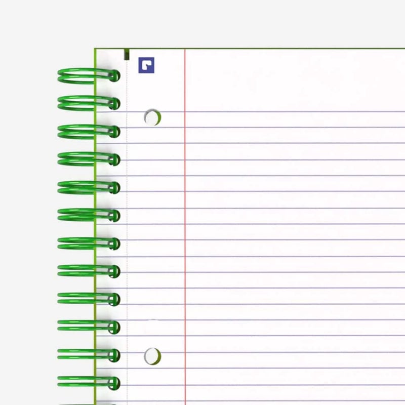 Hamelin, Spiral Notebook, 8.5x11in, College Ruled, Hardcover, 90shts/180 Pages, 3 Subject Notebook, EMERALD Green - Image 2